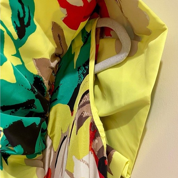 Christopher John Rogers Yellow and Green Asymmetrical Floral Dress Size 2 - Picture 6 of 8